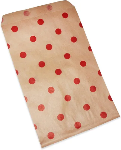 Vista 6 de CuteBox Bolsas de regalo de papel plano con lunares rojos (4 x 6 pulgadas) para mercancía, manualidades, recuerdos de fiesta, venta al por menor