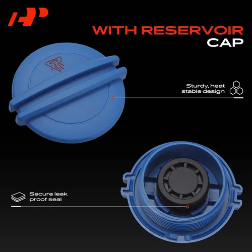 Vista 5 de A-Premium Depósito de botella de depósito de desbordamiento de refrigerante del motor [con tapa y sensor] Compatible con Audi A4 2002-2009, A4