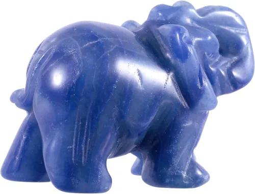 Vista 3 de Amogeeli Figura de elefante de cristal curativo de 1.5 pulgadas, tronco tallado a mano, estatua de animal de piedra de elefante, decoración
