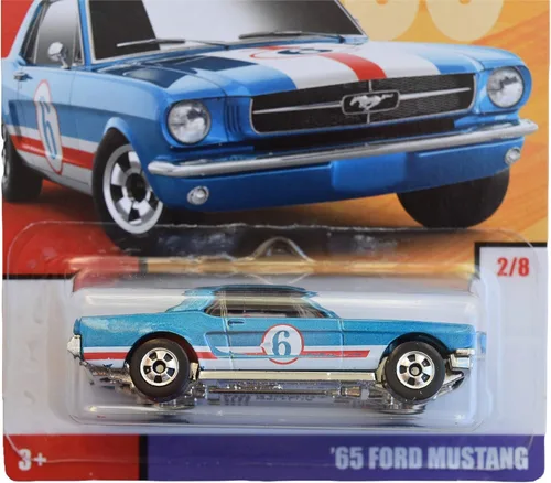 Vista 2 de Hot Wheels Escala 1:64 Fundición exclusiva Heritage [Azul] Ford Mustang '65 2/8