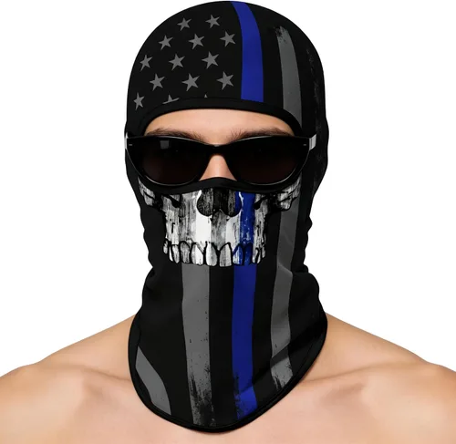 Vista 32 de Pasamontañas 3D, máscara de cara completa, resistente al viento, máscara de esquí con calavera táctica para motocicleta, ciclismo, Halloween 4