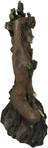 Vista 8 de Ebros Gift Celta Greenwoman Gaia Dryad Ent Nativa Tierra Diosa Meditación Yoga Paloma Zen Pose Figurilla Árbol de la Vida Criatura mística ser