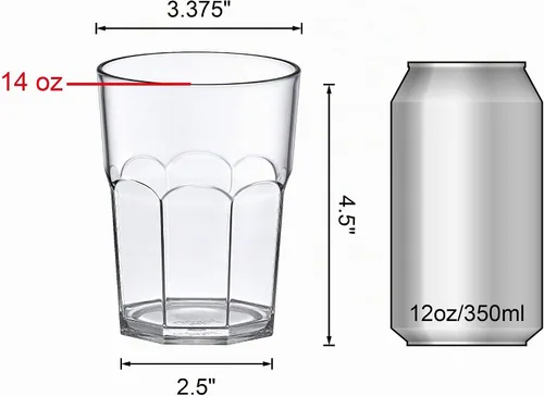 Vista 4 de Amazing Abby - Affinity - Vasos de plástico de 14 onzas (juego de 6), vasos de plástico reutilizables, apilables, sin BPA, inastillables, aptos