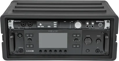 Vista 6 de SKB Estuche Roto Rack 4U Poco Profundo – Protector de equipo de polietileno duradero, apilable, impermeable con pestillos giratorios y patas de goma
