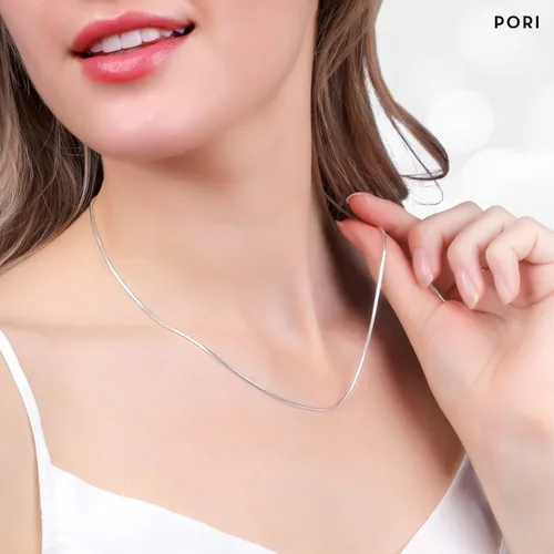 Vista 7 de PORI JEWELERS Cadena de serpiente italiana mágica de plata de ley 925 de 0.039 pulgadas, 8 caras, para mujer, fabricada en Italia