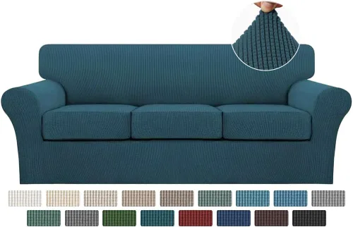 Vista 141 de Turquoize 2 fundas para sillas de sala de estar, funda de sofá con fundas de cojín individuales, funda de muebles para sillas (silla, beige biscotti)