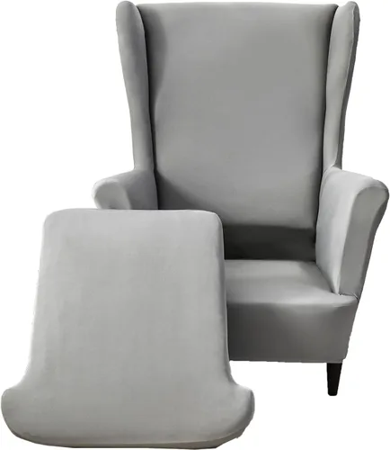 Vista 23 de CRFATOP 2 fundas elásticas para silla con respaldo de alas de mariposa, fundas de tela de elastano con respaldo de ala, fundas para sillón con parte