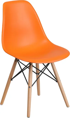 Vista 20 de Flash Furniture - Paquete de 2 sillas Elon Series de plástico negro con patas de madera