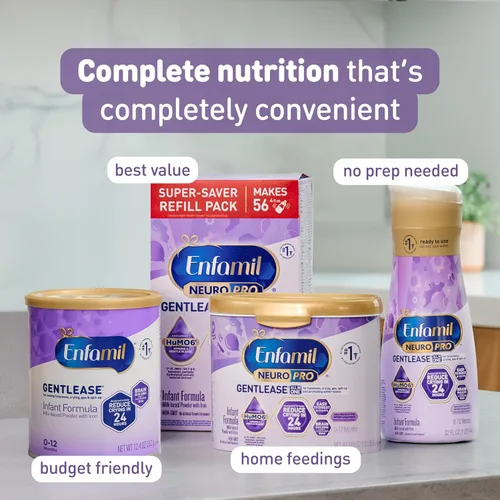 Vista 6 de Enfamil NeuroPro Gentlease para aliviar la irritación, el llanto, gases, escupitajo en 24 horas, proteínas más pequeñas para una fácil digestión