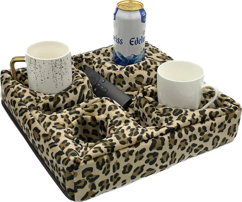Vista 7 de Almohada para sofá y cama, bandeja de refrigerio de sofá para bebidas/control remoto/soporte para aperitivos (beige)