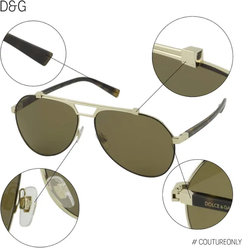 Vista 5 de Dolce&Gabbana DG2189 - Gafas de sol 132083-61 - Marco marrón matedorado pálido, polar DG2189-132083-61