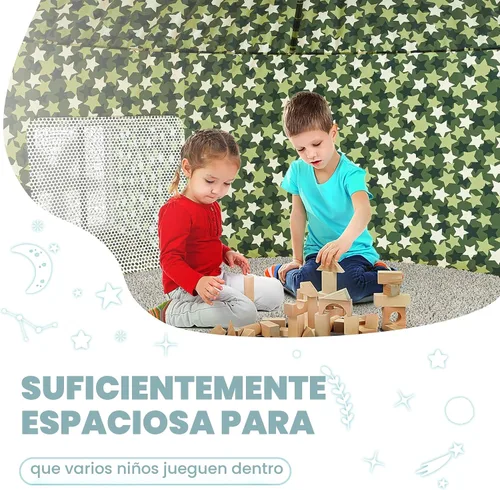 Vista 4 de Skywin Tienda de campaña de aire para niños con puerta (77" x 50") se construye en 30 segundos, tiendas de campaña para niños pequeños en interiores