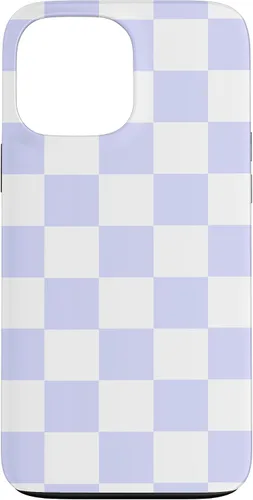 Vista 23 de Funda blanca moderna con patrón de cuadros para iPhone 16 lavanda y morado