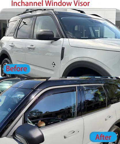 Vista 3 de inchannel - Visera de ventana compatible con Toyota 4Runner 2010-2024, protectores de lluvia, deflector de viento, humo, 4 piezas