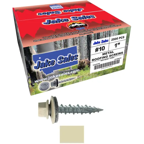 Vista 86 de Tornillos para techos de metal gris ABC 10 x 1 - Cabezal hexagonal - Arandela EPDM - Arandela de arranque automático/roscado - 1 bolsa - 250