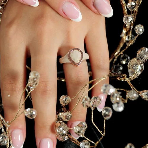 Vista 9 de Rinfit Anillos de silicona para mujer, anillos de compromiso o promesa para ella, alianzas de boda de silicona para mujer, pera de silicona