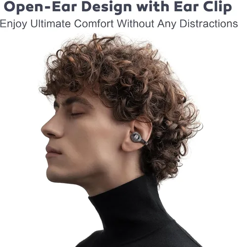 Vista 2 de Auriculares de oreja abierta, auriculares de conducción de aire, auriculares inalámbricos Bluetooth 5.4, auriculares con clip con micrófono de 42