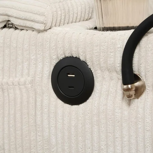Vista 12 de ERYE Tumbona versátil de 37.4 pulgadas, sofá convertible flexible con brazos de almacenamiento, puertos USB y portavasos, tumbona reclinable