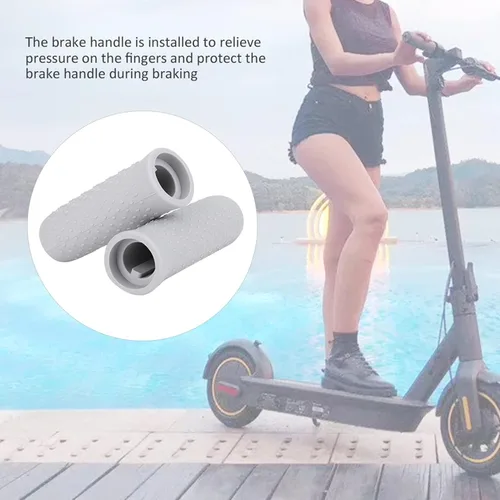 Vista 3 de Keenso Empuñaduras de manillar de scooter, empuñaduras eléctricas para scooter -G30, material de silicona, antideslizante y cómodo