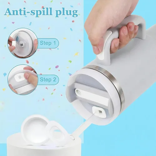 Vista 4 de XIANGYUAN Stanley Cup - Juego de 14 accesorios para vasos Stanley Cup de 30 onzas y 40 onzas con asa, incluye funda de popote de 0.4 pulgadas, juego