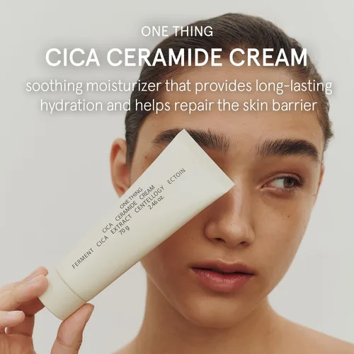 Vista 2 de ONE THING Crema de ceramida de Cica 2.47 onzas Centella Asiatica Hidratante Facial Calmante Calmante Hidratante para Todos, Piel Sensible