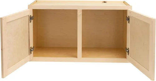 Vista 3 de Quicklock RTA (listo para montar) Armario de cocina de pared para microondas - Estilo agitador 100% madera dura, almacenamiento de hardware