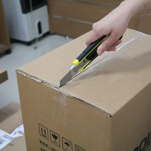 Vista 8 de DOWELL Cortador de caja de cuchillos utilitarios retráctil, autocarga, resistente, a presión, cambio rápido, cuchillas adicionales (3 piezas) TPR+PP