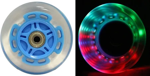 Vista 5 de L.E.D. Ruedas de scooter con rodamientos ABEC 9 para scooters Razor 3.937 in iluminados, paquete de 2