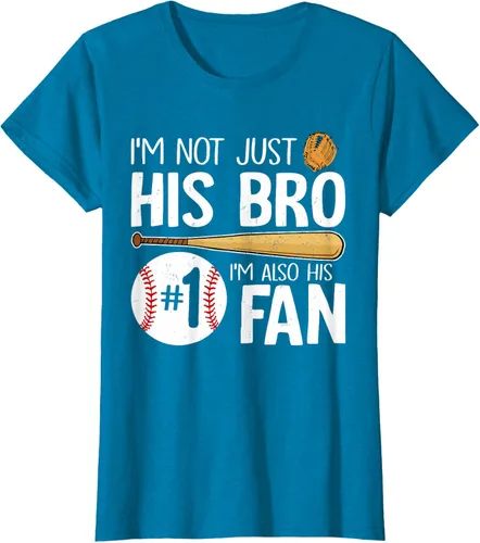 Vista 93 de Camiseta Baseball Brother I'm Not Just His Bro I'm His Number One Fan, Negro