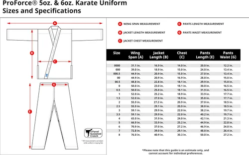 Vista 2 de Karate Uniforms by ProForce Ultra-Lightweight 5 oz - 55% Cotton