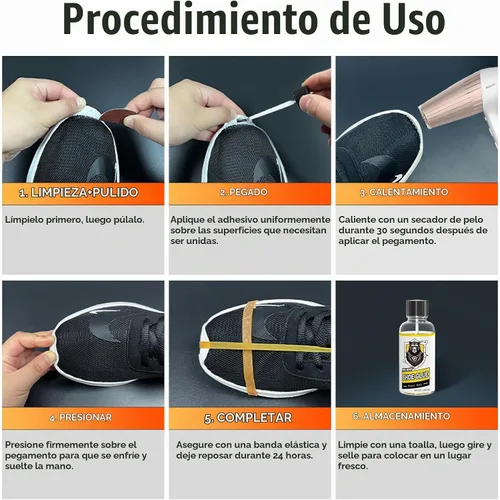 Vista 8 de PHIXBEAR Adhesivo de reparación de pegamento para zapatos de grado profesional, pegamento flexible transparente y resistente: bajo olor, sin blanco