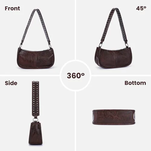 Vista 3 de Shoulder Bags for Women Y2k Purse and Handbags Retro Studded Crossbody Bag Small Shoulder Purse Leather Hobo Handbag