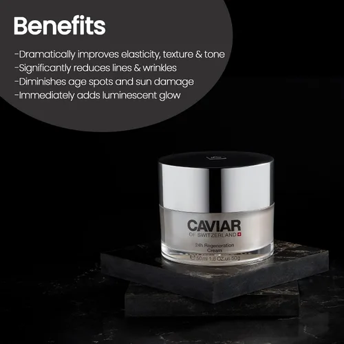 Vista 6 de Crema hidratante facial Caviar Regenerate – Crema antienvejecimiento para manchas de envejecimiento, tratamiento facial con ácido hialurónico