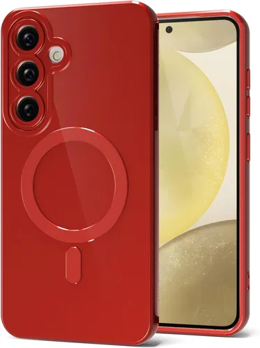 Vista 12 de Svanove Funda magnética de silicona para Samsung Galaxy S22, compatible con Magsafe, bonita funda para mujer, goma de gelatina brillante delgada