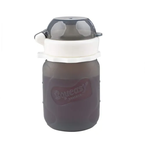 Vista 21 de Aqua 3.5 oz Squeasy Snacker - Bolsa de comida reutilizable de silicona a prueba de derrames - para alimentos blandos y líquidos - Agua, salsa