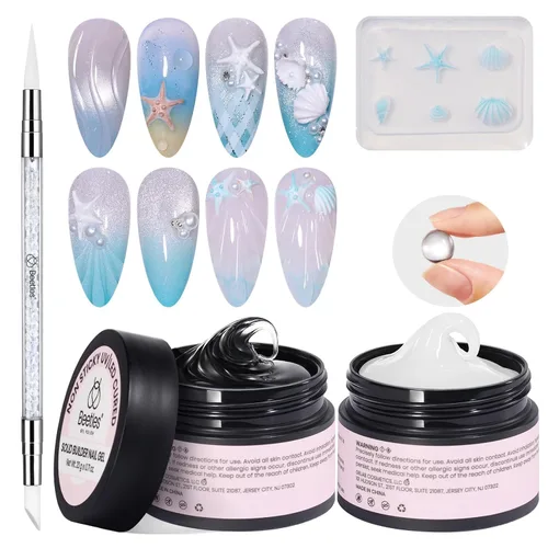 Vista 18 de Beetles - Gel de uñas sólido constructor, gel transparente 3D de 1.06 onzas para esculpir, gel de construcción de gel duro con polvo de uñas