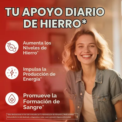 Vista 3 de Suplemento de hierro, bisglicinato ferroso complejo de 65 mg, sulfato, hierro carbonílico with Natural Vitamin C, Stomach Friendly Iron Pills for