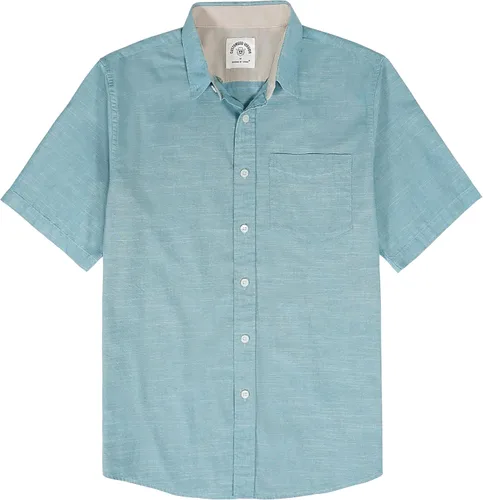 Vista 7 de Dubinik® Camisas de manga corta con botones para hombre, 100% algodón, a cuadros, camisas casuales con bolsillo