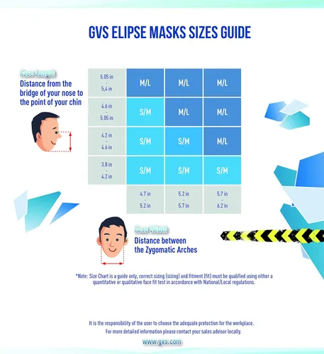 Vista 5 de GVS ELIPSE P100 Máscara semifacial elastomérica con control de fuente con filtros reemplazables y reutilizables incluidos