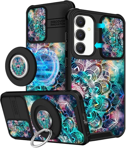 Vista 64 de Funermei Funda para teléfono Samsung Galaxy A15 5G - [2 en 1] Funda para teléfono de mujeres lindas chicas, diseño femenino de mariposa negra