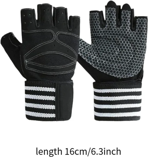 Vista 6 de Yiju 2X Workout Gloves Accessory Lightweight Polyester Black Weight Lifting Gloves for Indoor Outdoor Pull Ups Fitness Women Men