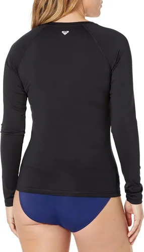 Vista 2 de Roxy Camiseta de manga larga con cremallera para mujer Essentials, Negro