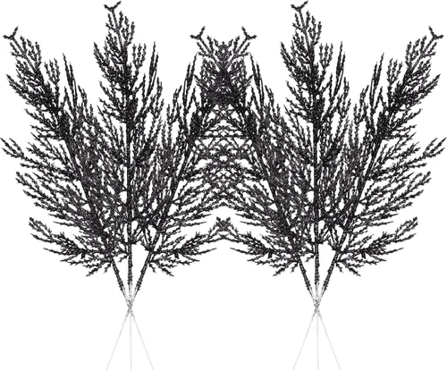 Vista 14 de Tallos de bayas con purpurina navideña, 24 piezas de púas artificiales para rellenos de adornos de árbol de Navidad, coronas de Navidad Dorado