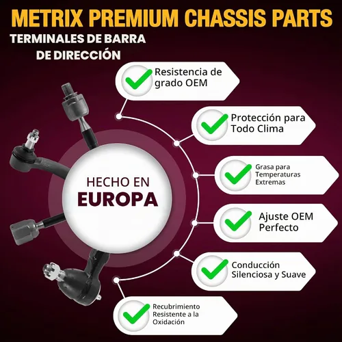 Vista 6 de Metrix Premium Chassis Parts Kit de extremo de barra de acoplamiento interior para Ford Mustang 80-93