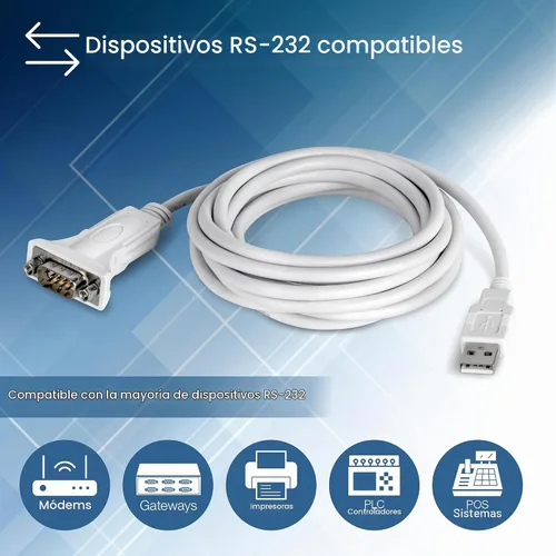 Vista 7 de TRENDnet - Cable convertidor USB a serie de 9 pines, TU-S910 USB to RS232 Serial Adapter, Supports Windows & Mac, USB1.1, USB2.0, USB3.0, 3m