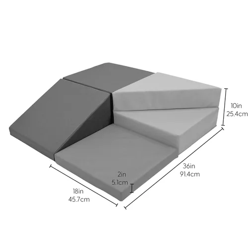 Vista 2 de FDP SoftScape - Gimnasio de interiores para bebés y niños pequeños hecho de escalones de espuma suave y PU de colores, ideal para gatear, escalar