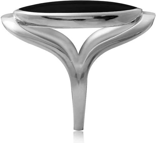 Vista 3 de Silvershake Anillo de plata de ley 925 con incrustaciones de piedra o concha simple estilo suroeste para mujeres y adolescentes