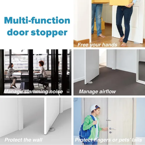 Vista 3 de Neobay Topes de puerta y protector de pellizco de puerta 2 funciones en 1, diseño resistente y fácil de almacenar, topes de puerta multifunción