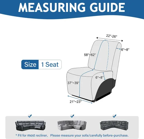 Vista 3 de ALIECOM Fundas 100% impermeables para sofá seccional reclinable, forma de L, elásticas, para esquina, funda para sofá seccional reclinable, lavable