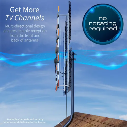 Vista 9 de Antennas Direct Antena HDTV para exteriores Bowtie UHF de 8 elementos, multidireccional, rango de más de 70 millas, TV 4K 8K UHD NEXTGEN